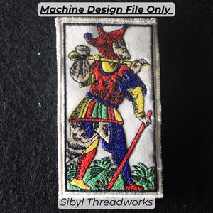 The Fool Tarot Card Embroidery Design | 4x4 Hoop (Digital Pattern)