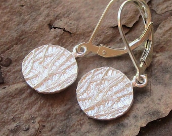 Sterling Silver Textured, Hammered Disc Earrings, Everyday Simple Earrings, Minimalistic Small Earrings, Timeless, Gift, Versatile, Neutral