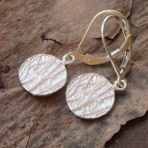 Sterling Silver Textured, Hammered Disc Earrings, Everyday Simple Earrings, Minimalistic Small Earrings, Timeless, Gift, Versatile, Neutral