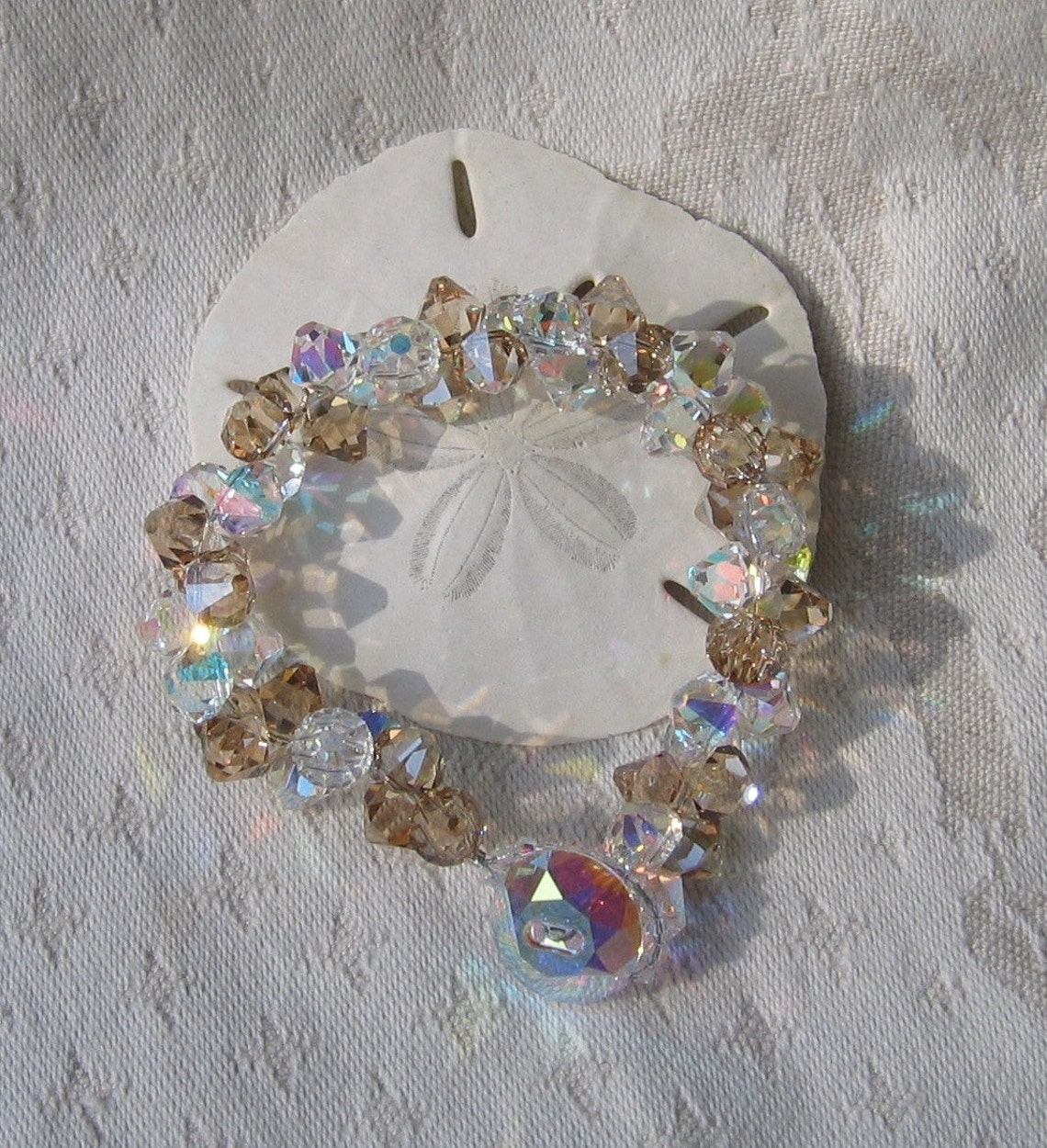 All Swarovski Crystal Rock Candy Bracelet in Clear and Golden Etsy