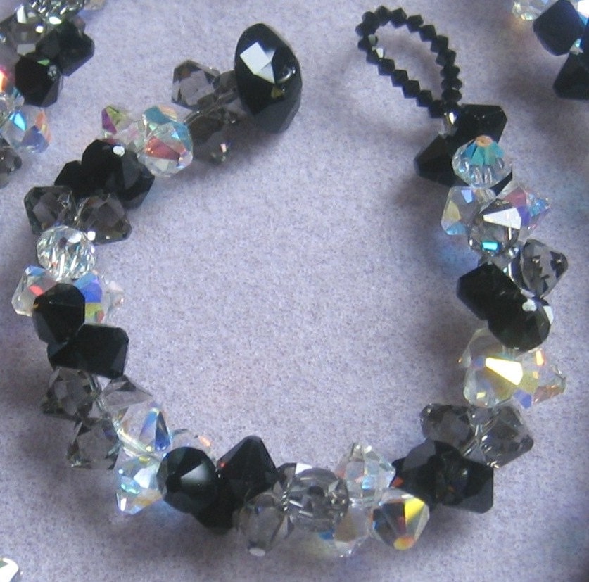 スワロフスキークリスタルロックキャンディブレスレット：ブラック