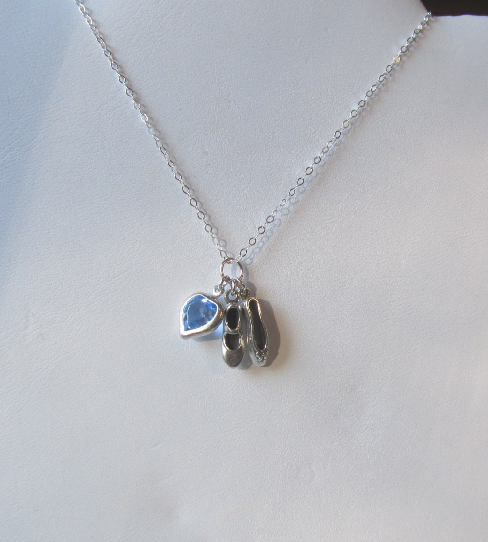 i love ballet and tap sterling charm necklace, swarovski crystal, sterling tap shoe n ballet slipper on sterling chain, dance re i love ballet and tap sterling charm necklace, swarovski crystal, sterling tap shoe n ballet slipper on sterling chain, dance re