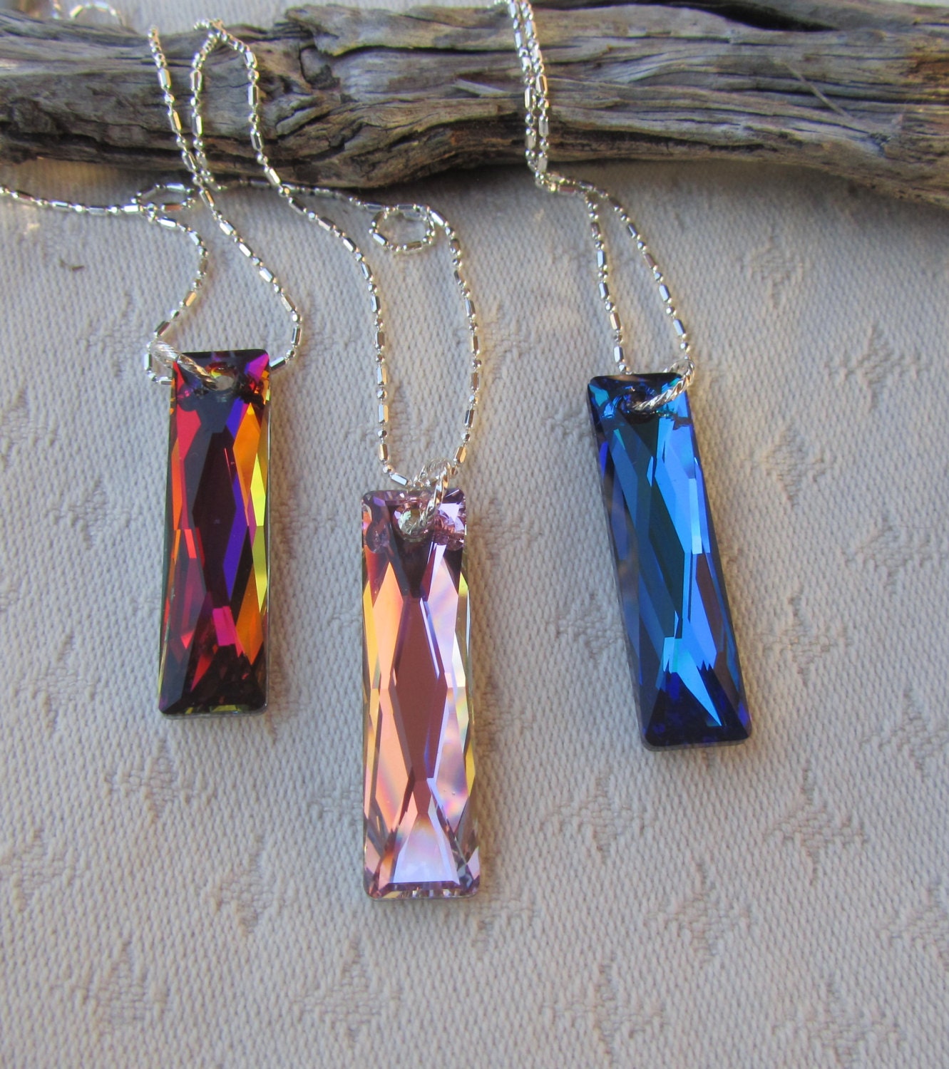 PRIMERO Crystal 6465 Queen Baguette Pendants Many Colors Available in  13.5x6mm, 25x7mm and 38x10mm Sizes 