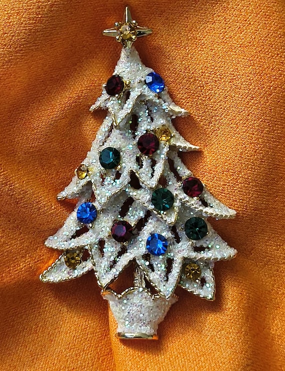 Vintage Eisenberg Ice Christmas Tree Brooch