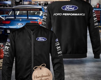 Personalized Racing Bomber Jacket Custom Name Motorsport Jacket Ford Car Enthusiast Gift Streetwear Men Women