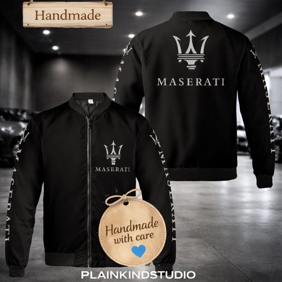 VTG Maserati Racing Bomber Jacket – Vintage Style Windproof Jacket – Handmade Motorsport Jacket – Car Lover Gift – Streetwear Men