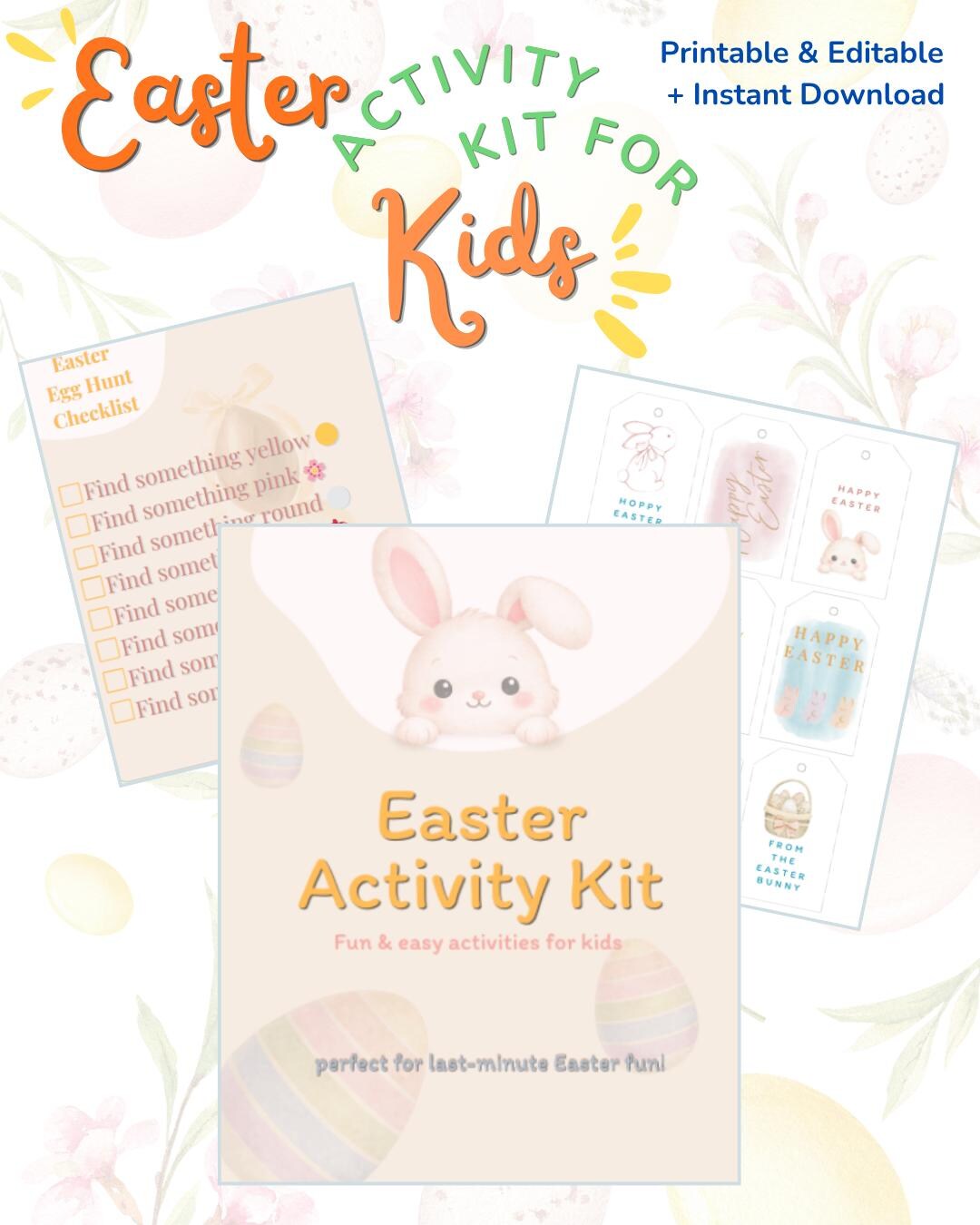 Editable Easter Activity Kit for Kids | Printable Easter Games, Egg ...