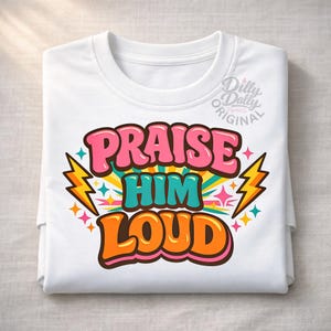 Lodatelo ad alta voce PNG Design di culto cristiano (download digitale)