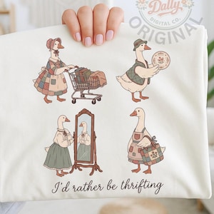 Clipart di oca patchwork vintage di Thrifting Goose (download digitale) Cottagecore Farmhouse Design