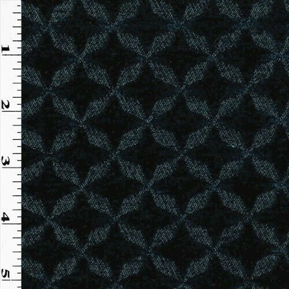 Dark Blue Chenille Star Mosaic Jacquard Decorating Fabric Fabric By The Yard