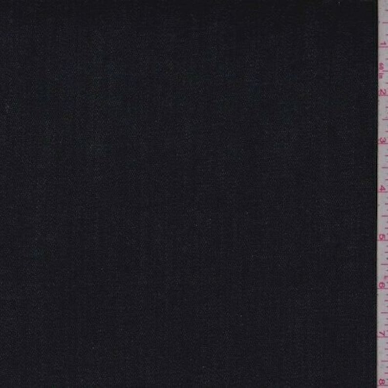 Dark Ink Stretch Denim Fabric By The Yard