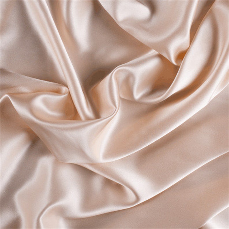 Fabric By The Yard Vanilla Stretch Silk Charmeuse
