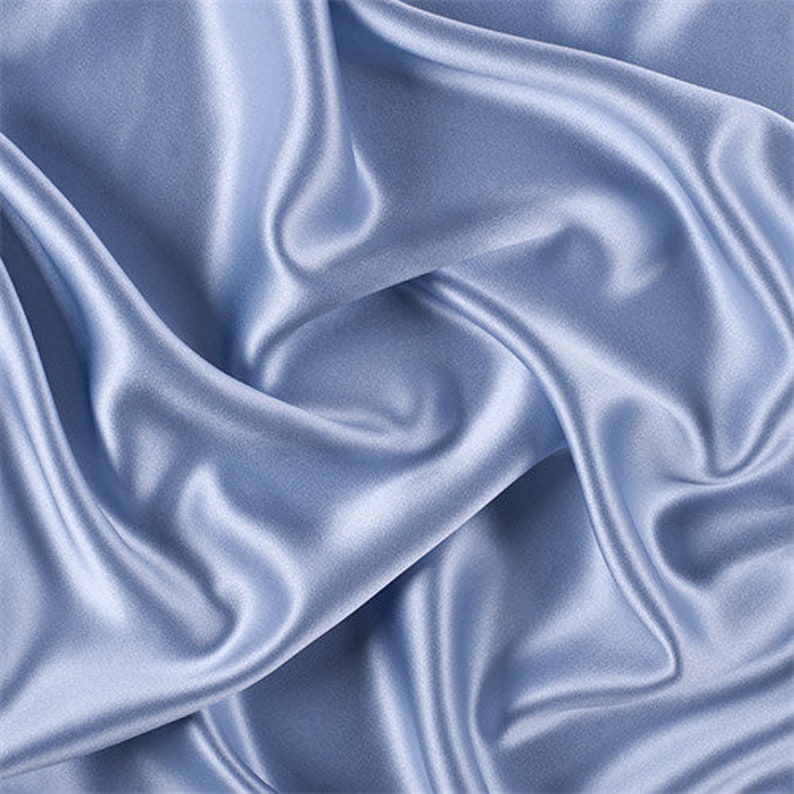 Sky Blue Silk Crepe Back Satin Fabric by the Yard | Etsy