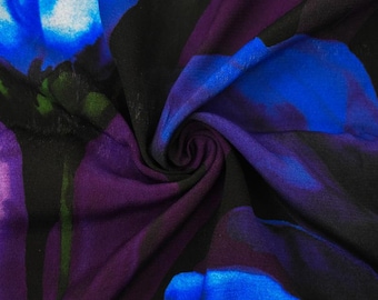 Purple-Multi Famous Designer Floral Print Georgette Woven Fabric