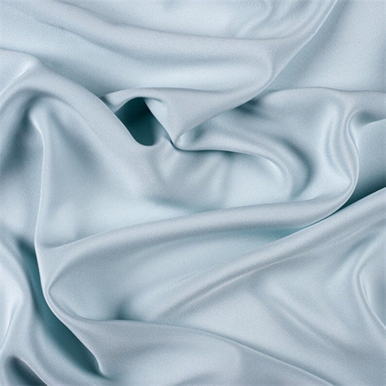 Pale Blue 4 Ply Silk Crepe Fabric by the Yard Etsy