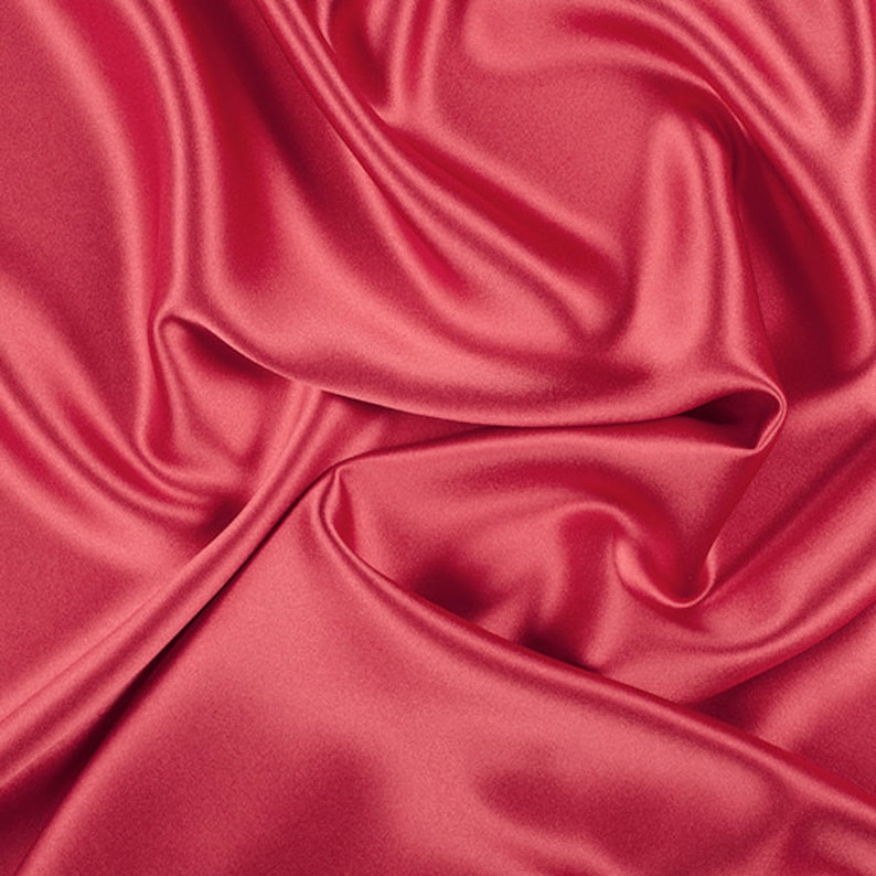 45 Wide 100/% Silk Crepe Back Satin Bright Red by the yard 8000M167