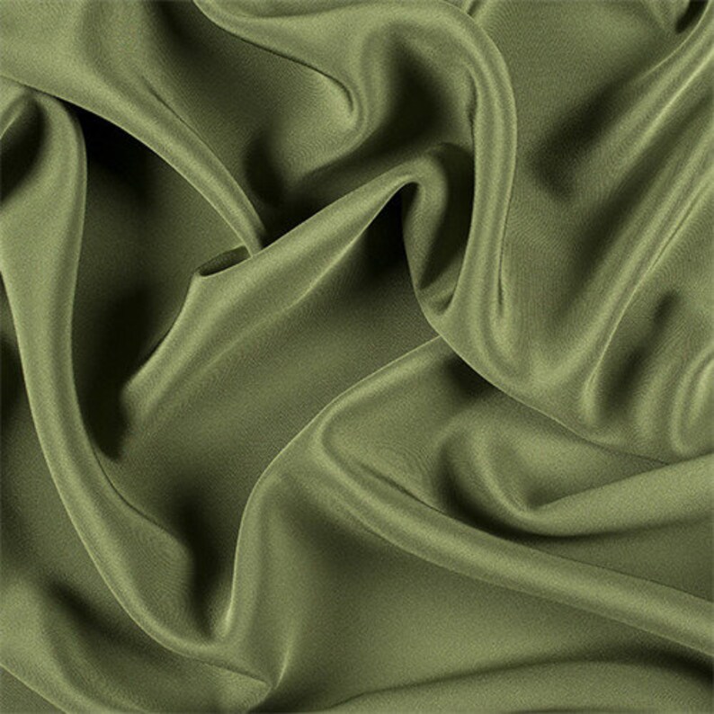 Grass Green 4 Ply Silk Crepe Fabric by the Yard Etsy