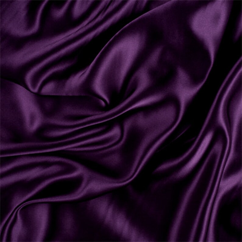 Fabric By The Yard Eggplant Stretch Silk Charmeuse