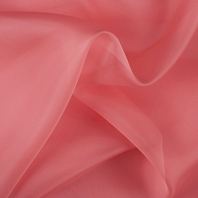 45 Wide 100/% Silk Organza Coral Orange by the yard 3000M162