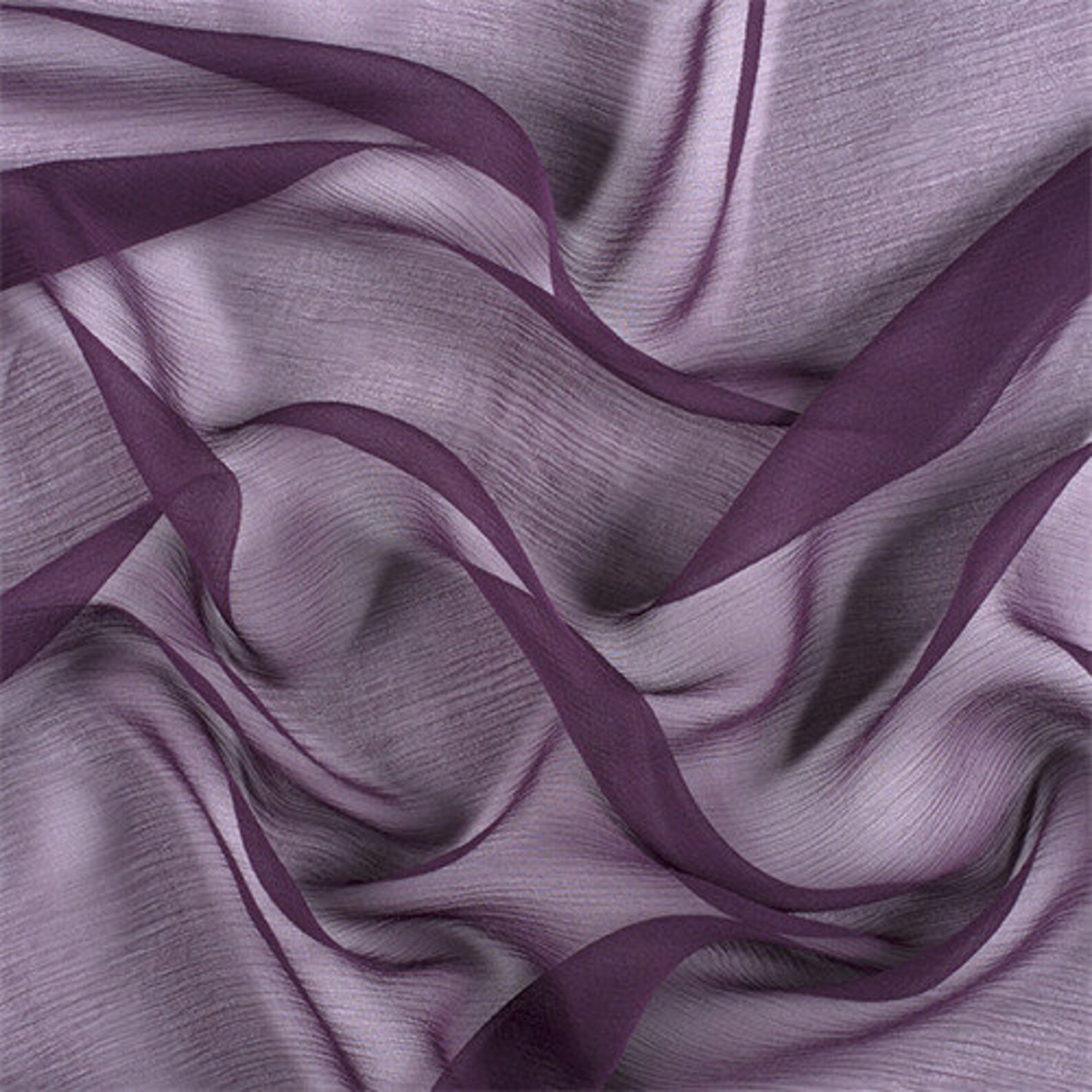 Eggplant Crinkled Silk Chiffon Fabric By The Yard Etsy