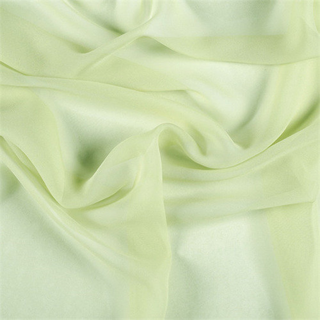 Peridot Silk Chiffon Fabric by the Yard - Etsy