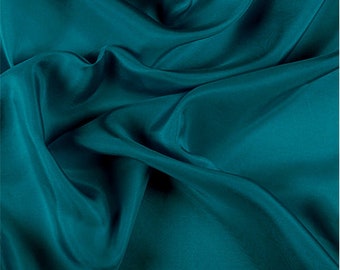Teal Blue Crepe Lining Fabric Luxury Soft Touch Material Dress/Craft 44/45 Wide Per Metre