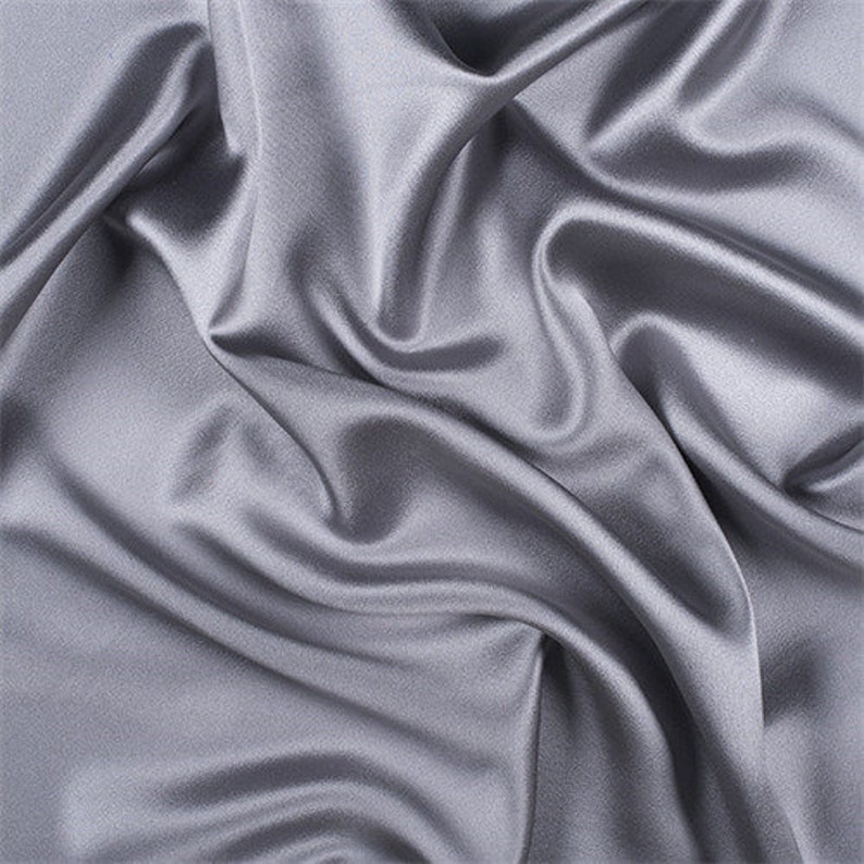 Silver Gray Silk Crepe Back Satin Fabric by the Yard - Etsy