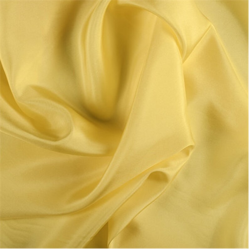 Fabric By The Yard Bright Yellow Silk Crepe de Chine