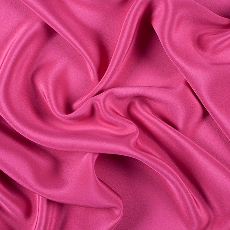 45 Wide 100/% Silk 4 Ply Crepe Fuschia Pink by the yard 7000M152