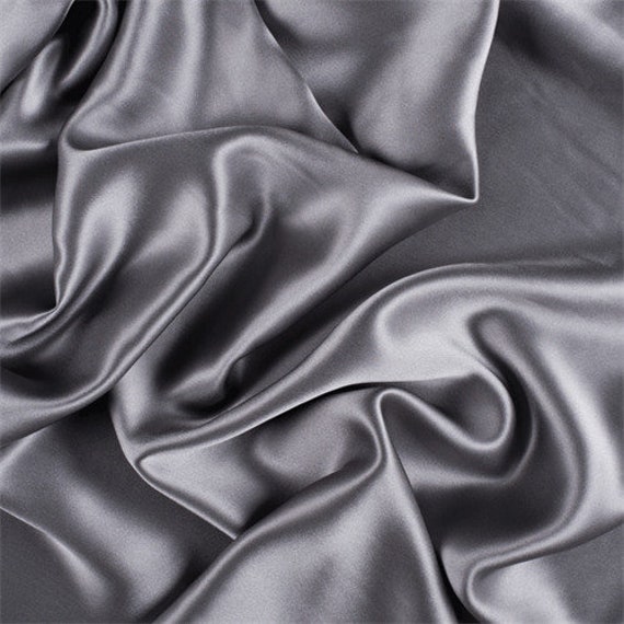 Silver Gray Silk Charmeuse Fabric by the Yard - Etsy