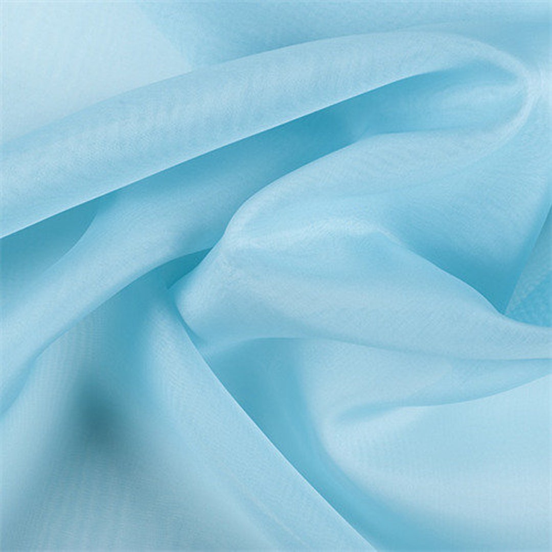 Aqua Silk Organza Fabric by the Yard - Etsy