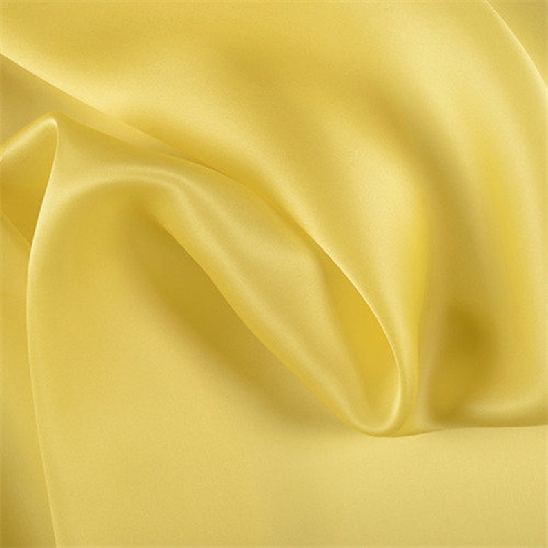Bright Yellow Silk Satin Organza Fabric by the Yard Etsy