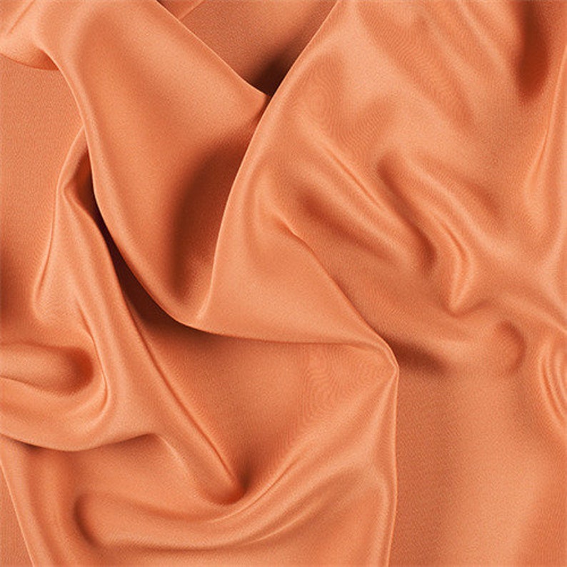 Orange 4 Ply Silk Crepe Fabric by the Yard Etsy