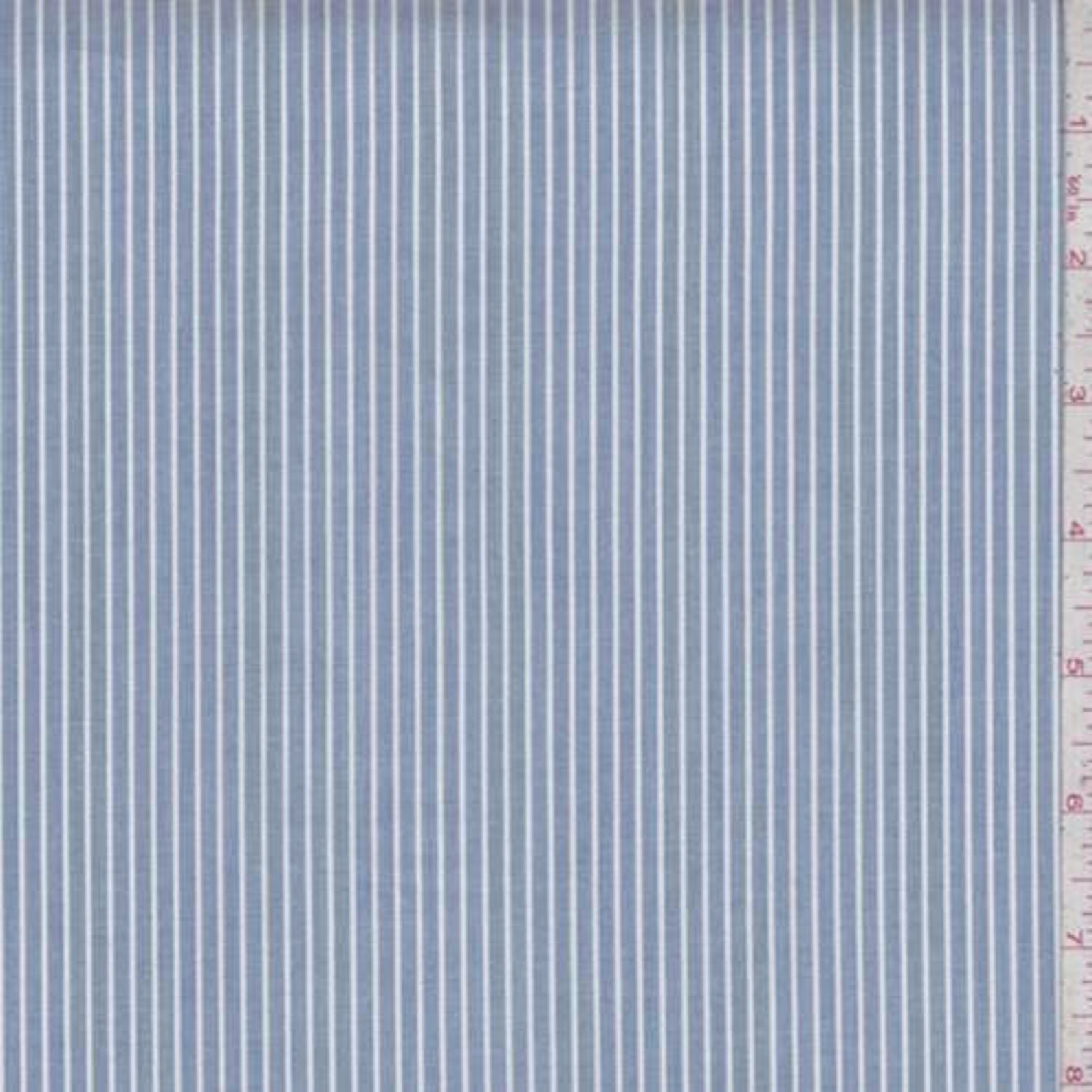Denim Blue/white Pinstripe Shirting Fabric by the Yard Etsy