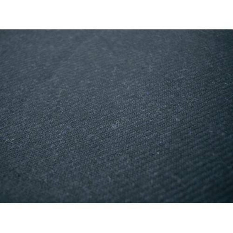 BlackDeep Navy Wool Blend Twill Jacketing Fabric By The Yard