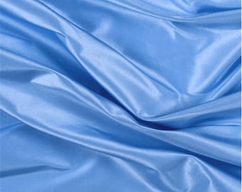 Sky Blue Silk Taffeta, Fabric By The Yard