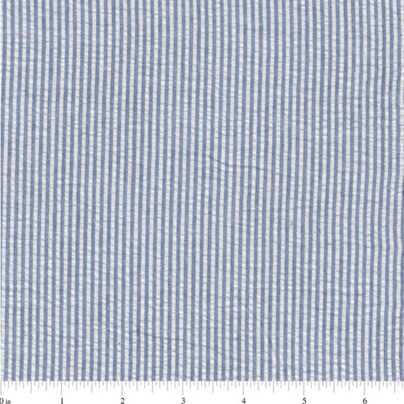 PE0208-C1 58 Royal Stripe Seersucker Fabric-15 Yards By The Bolt