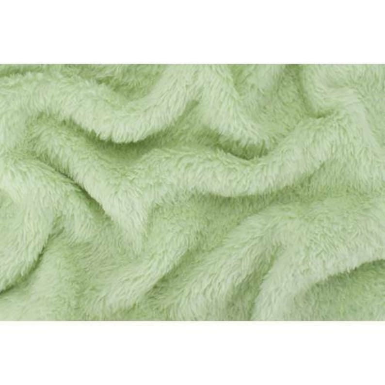 Whisper Green Double Sided Sherpa Fleece Knit Fabric By The Yard