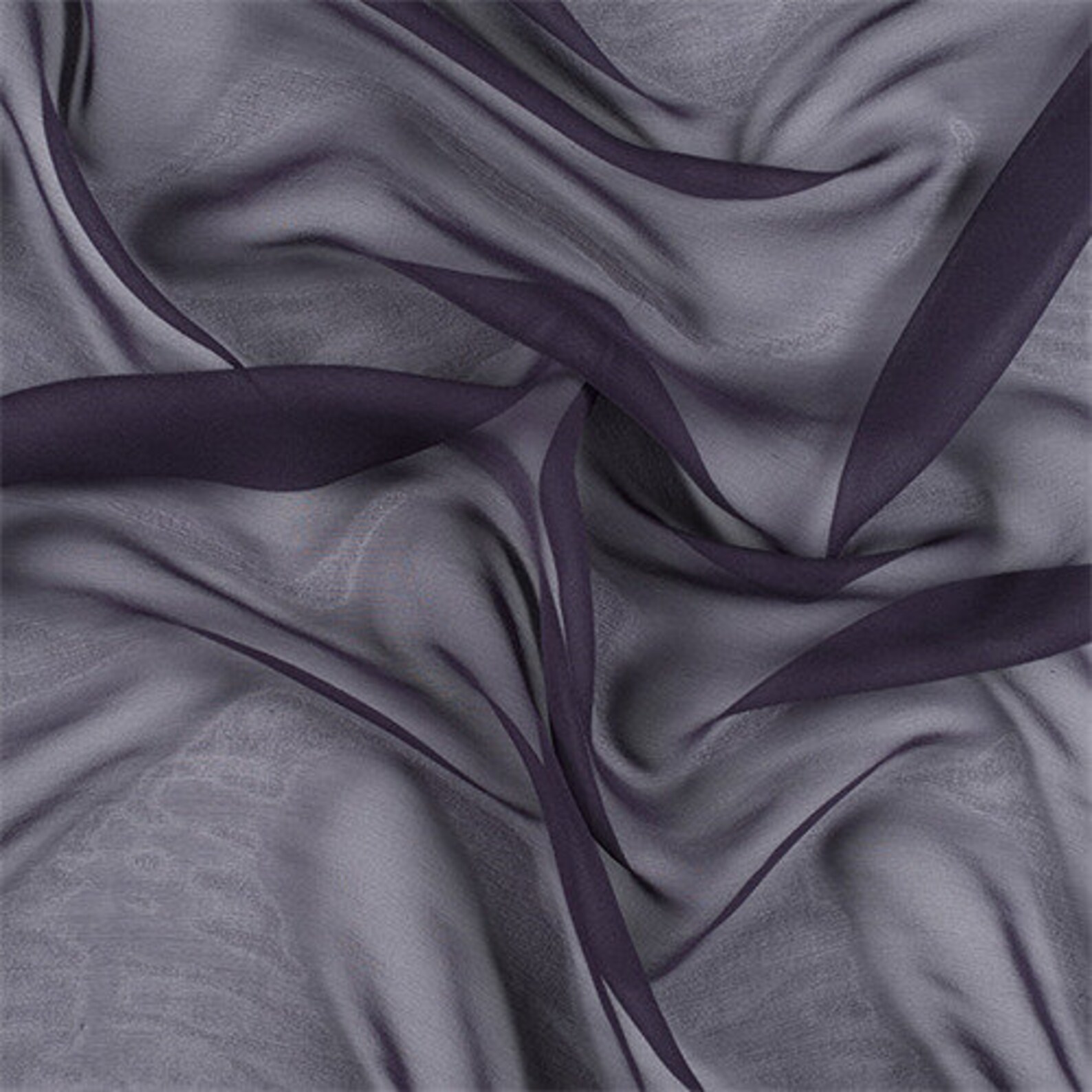 Eggplant Silk Chiffon Fabric by the Yard Etsy