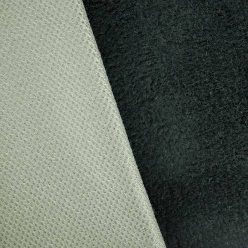 Bison BlackGray Bonded Sherpa Fleece Knit Fabric By The Yard