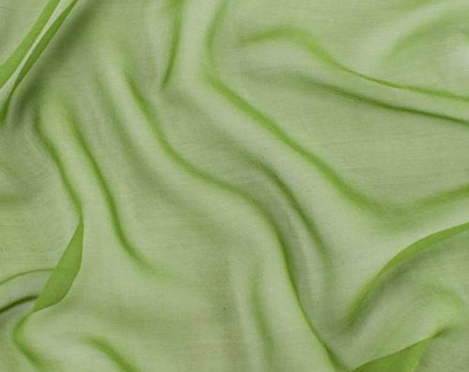 Moss Green Silk Chiffon Fabric by the Yard Etsy