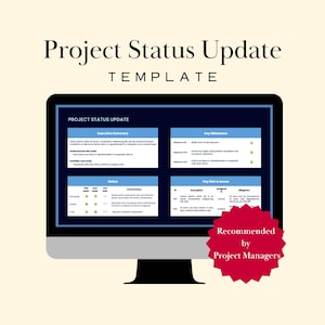 Project Management Status Report Template PPT PM Dashboard Weekly Executive Project Program Digital Download KPI Milestone Update Slides