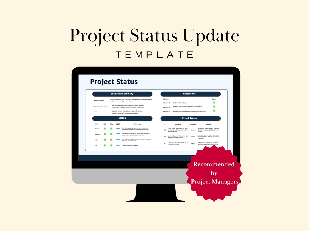 Project Status Report Template for Project Managers Weekly Status ...