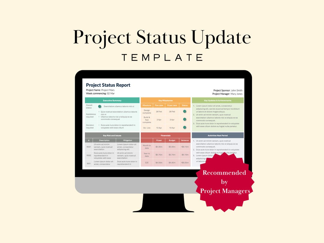 Project Status Report Template PPT PM Dashboard Weekly Executive Update ...