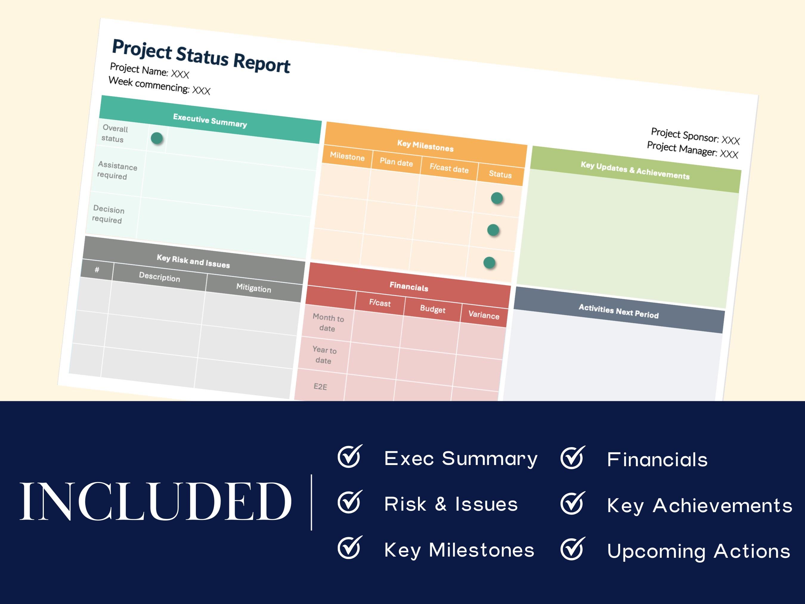 Project Status Report Template PPT PM Dashboard Weekly Executive Update ...