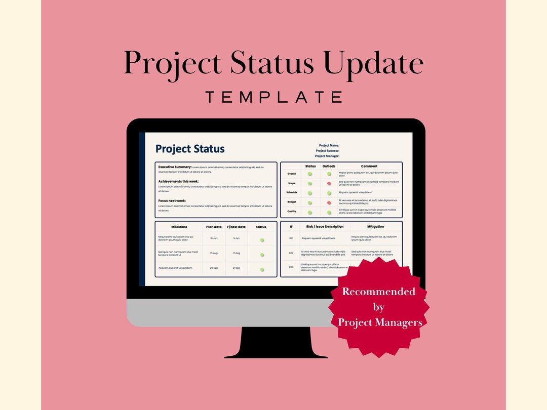 Project Status Report Template PPT PM Dashboard Weekly Executive ...