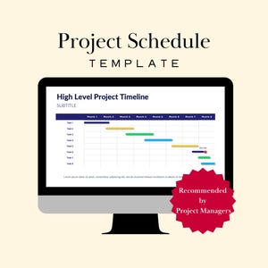 Plantilla de cronograma de proyecto simple MS PPTX Cronograma de gestión de proyectos Hoja de cálculo de plan editable Rastreador de proyectos empresariales Herramienta de planificación de PM