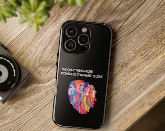 Love Collage Phone Case | Empowering Quote, Colorful Faces