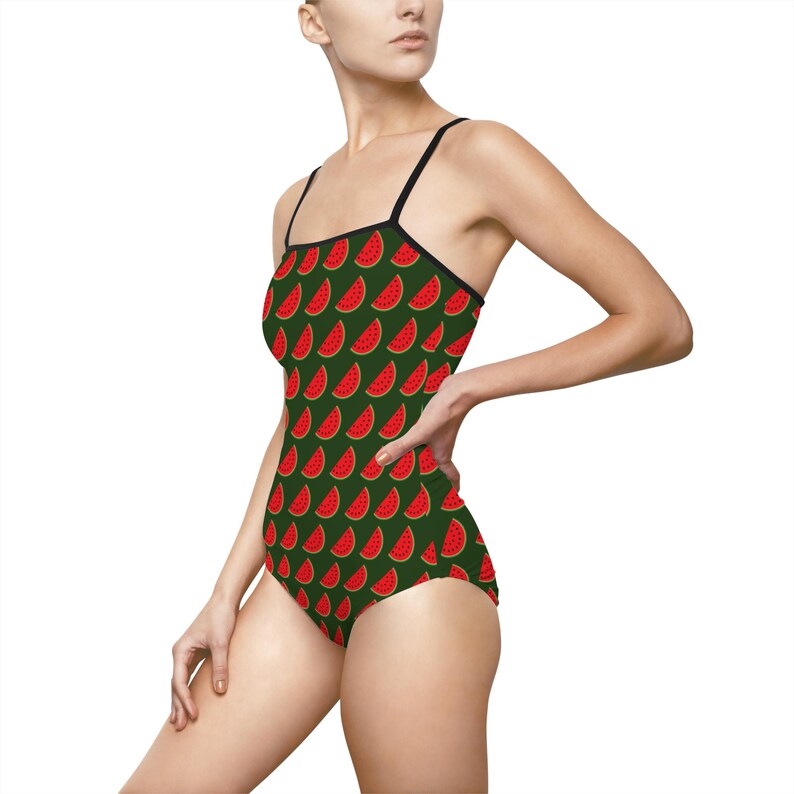 Watermelon Slice Pattern One-piece Swimsuit | Summer Fruit Print image 8