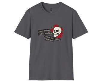 Skull Roses T-Shirt | Gothic Poem Graphic Tee